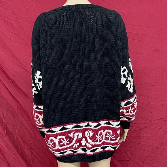 Vintage 90’s Venezia Hand Knit Baggy Oversized Pullover Sweater size 18/20 - Picture 4 of 6